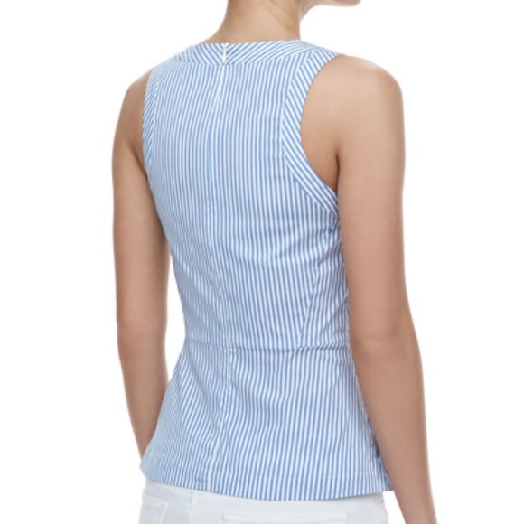 NWT Theory Ballise Striped Sleeveless Peplum Top, Size Medium - Picture 3 of 9